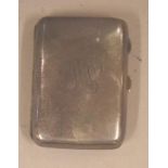 Sterling silver cigarette case marked 925 STG, 8cm x 5.8cm, 55 grams