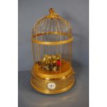 Swiss REUGE musical two birds automaton in cage 29cm high approx., as inspected