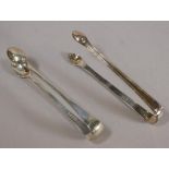 Two pairs of sterling silver sugar tongs hallmarked London 1799 (Samuel Godbehere, Edward Wigan &