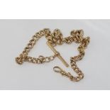 Antique 9ct yellow gold fob chain weight: approx 19.5 grams, size: approx 35cm length