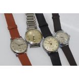 Four gentlemen's vintage watches including Relide, Nov(France), Acier Inoxyable and Farren Price