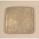 Sterling silver cigarette case hallmarked Birmingham 1926 (Thomas William Lack), 8.5cm x 9cm, 106