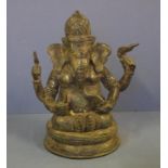 Indian cast metal seated Ganesh figure Ganesh the Lord of success, H29cm approx