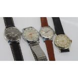 Four gentlemen's vintage watches including Ingersoll, Valgine, Relocco and Farren Price