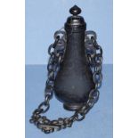 Chinese lacquer ware flask on chain H18cm approx