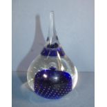 New Zealand studio glass paperweight 14cm high approx.