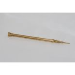 Victorian gold Butler and Co propelling pencil with seal