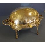 Silver plated dome top server 37 cm wide, 23 cm high approx.