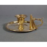 Early Victorian HMSS candle holder London 1838, maker Robert Hennell II. With snuffer. D18cms