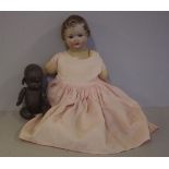 Two vintage celluloid dolls 56cm long (tallest)