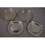 Four Wallace sterling silver plates marked WALLACE STERLING to base, 15.5cm diameter, 283 grams
