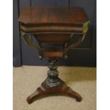 Victorian pedestal work / sewing table