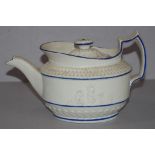 Early 19th century white stone ware teapot