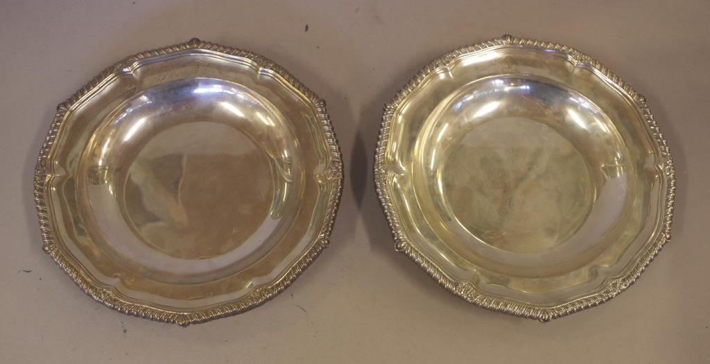 Pair of George III sterling silver plates