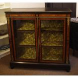 Antique ormolu and walnut display cabinet