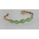 10ct yellow gold and jade bracelet