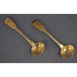 Pair of George III sterling silver salt spoons