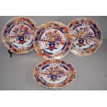 Four C 19th Imari palette bone china plates