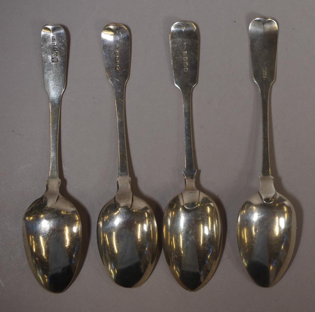 Four various antique sterling silver tablespoons - Image 2 of 3