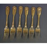 Six Victorian sterling silver dinner forks