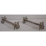 Pair of antique Chinese export silver knife rests