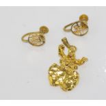 10ct yellow gold screw earrings