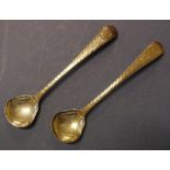 Pair of Victorian sterling silver salt spoons