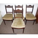 Four turn of the century dining chairs