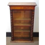 Victorian walnut display cabinet