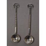 Pair of Australian silver salt spoons