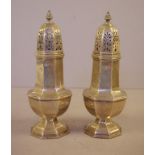 Pair of Edwardian sterling silver sugar castors