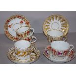 Early 19th century Coalport hard paste trio