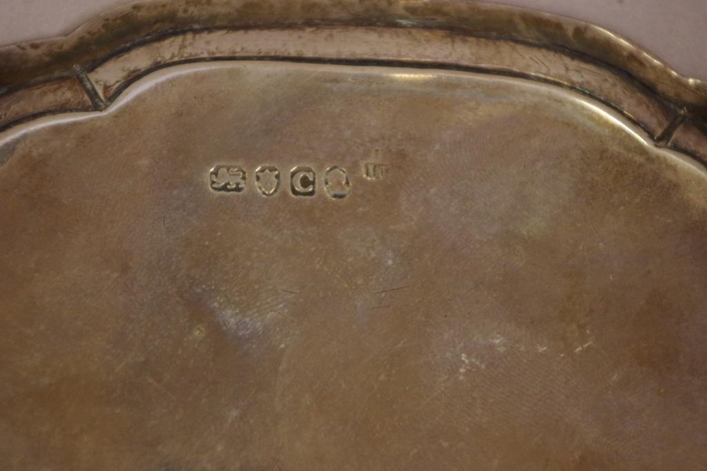 George III sterling silver card tray - Image 5 of 5