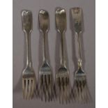 Four various sterling silver forks