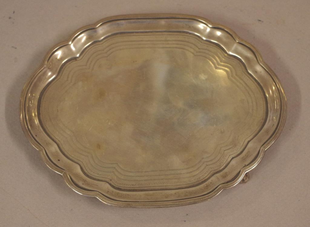 George III sterling silver card tray