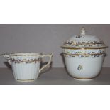 Late 18th century Derby creamer & sugar bowl