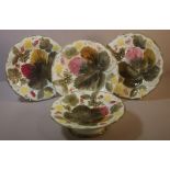 Part Victorian Wedgwood Majolica dessert set