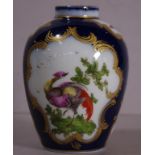 Late 18th century Worcester blue scale ground vase