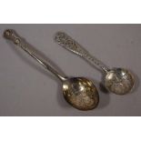 Two old Chinese silver spoons