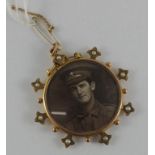 9ct gold Edwardian photo locket with seed pearls