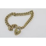 Vintage silver gilt padlock bracelet