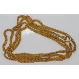 Good antique 18ct yellow gold muff chain