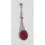 18ct white gold, ruby (5.3ct) pendant