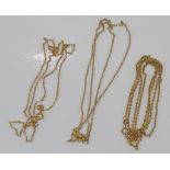 Three fine 9ct gold chains