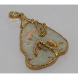 Large boulder opal and 18ct gold pendant