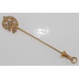 14ct Yellow gold & diamond 'D" stick pin