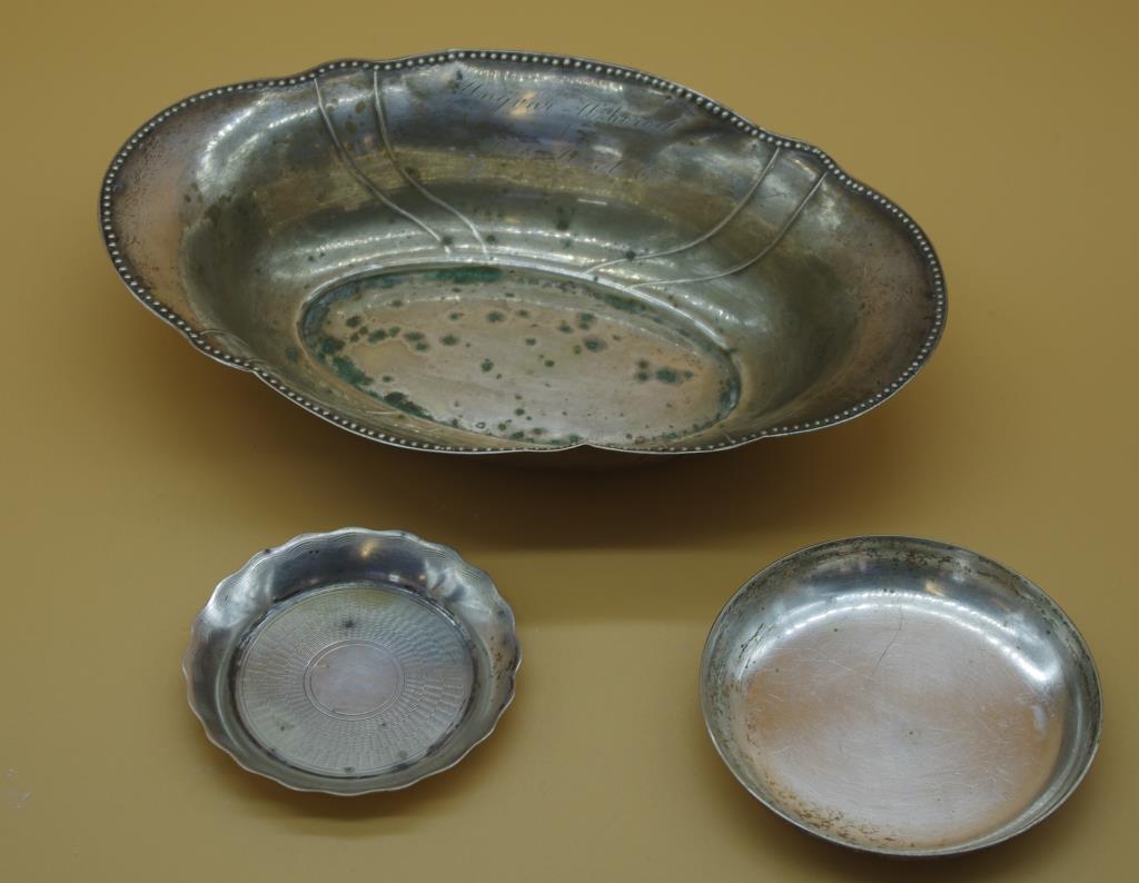 Three various silver table pieces