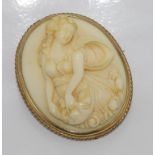 Victorian carved ivory brooch