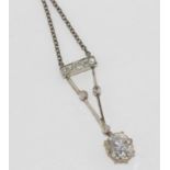 Good antique 1.3ct diamond & gold pendant