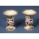 Pair Spode miniature bone china vases